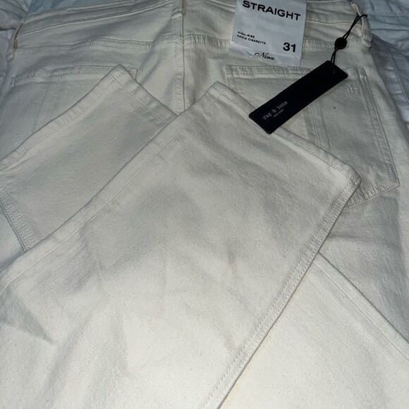 Rag & Bone High Rise Ankle Skinny Jeans NWT off white - Picture 11 of 12